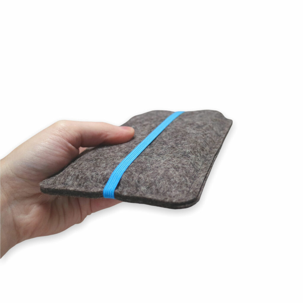 Handytasche mit Band - Filzhülle für dein Handy - blau 6 Handyhülle Filz Gummiband blau 5467