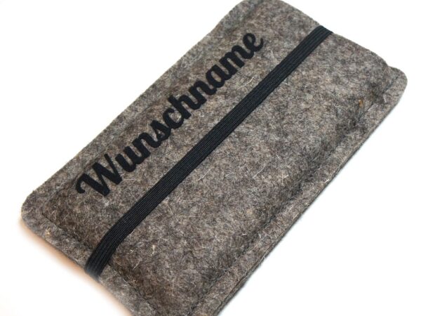 Handytasche Wunschtext schwarz DSC00235