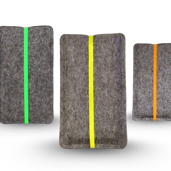 Filz Handytasche mit Neon-Gummiband