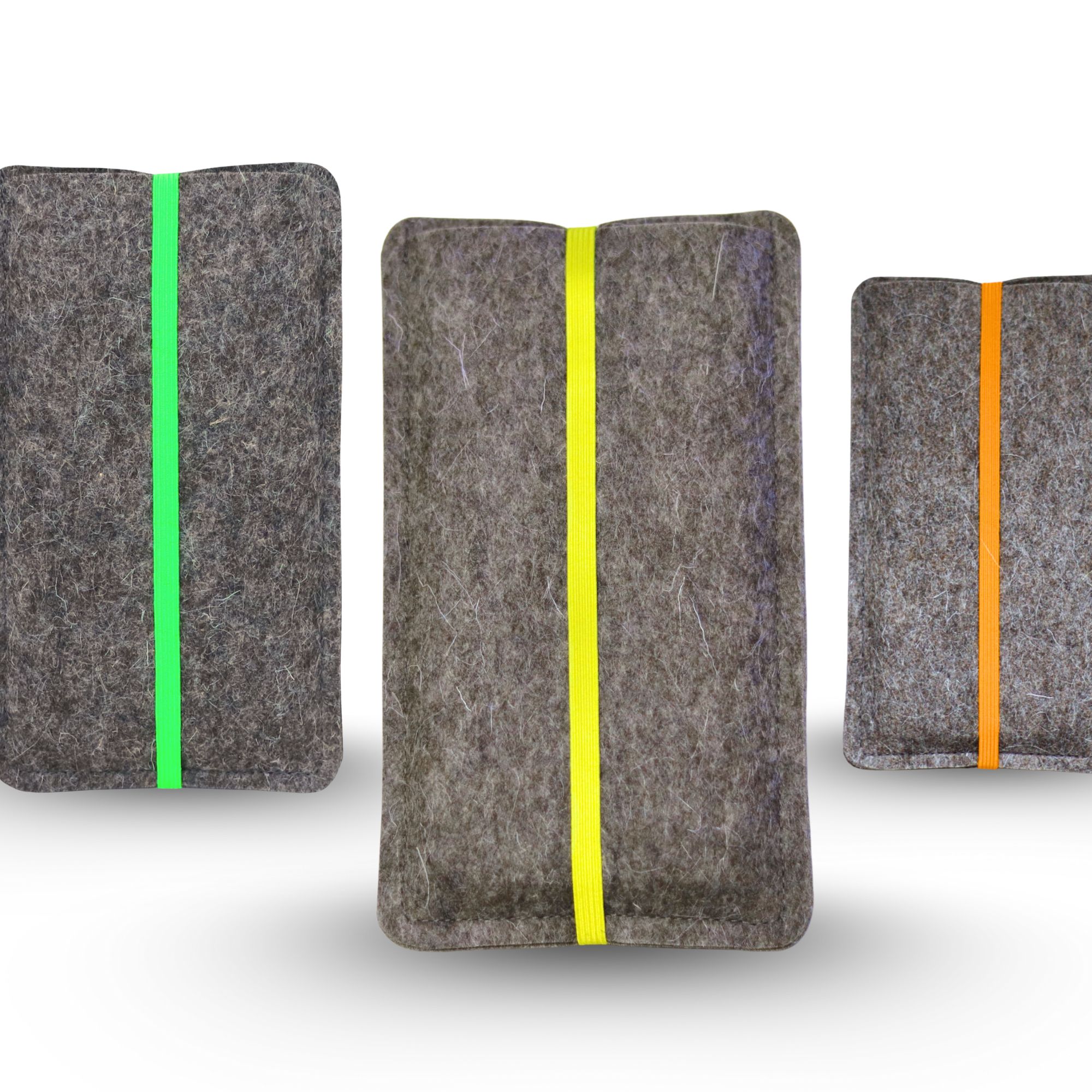 Filz Handytasche mit Neon-Gummiband