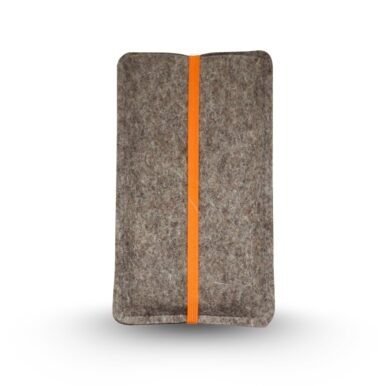 Handytasche aus Filz mit orangefarbenem Gummiband, verschiedene Handymodelle
