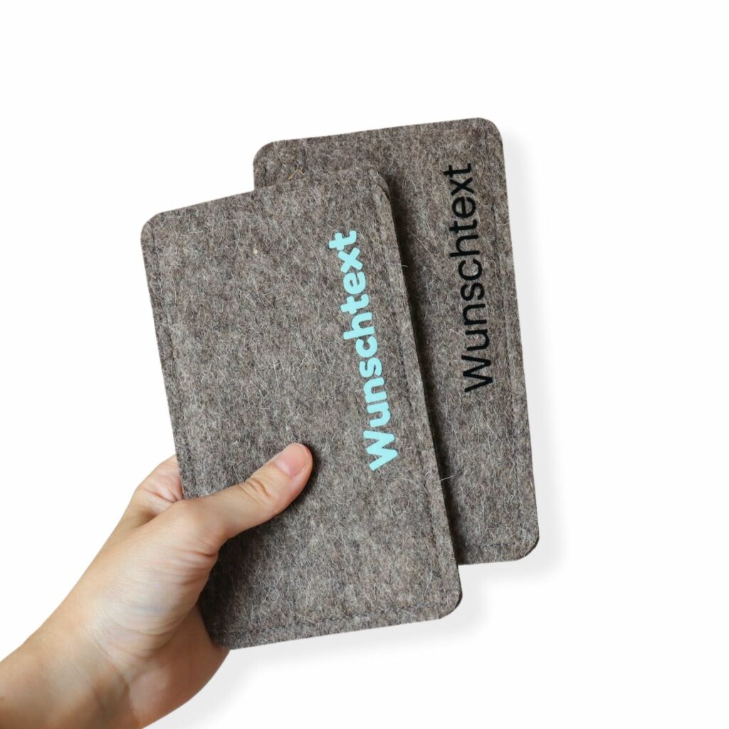 Personalisierte Handytaschen aus Filz