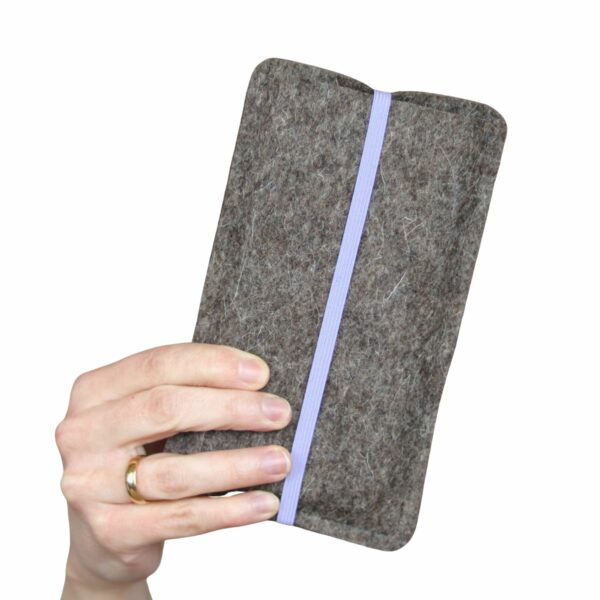 Filz Handytasche mit Gummiband flieder