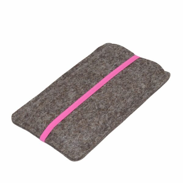 Filz Handyhülle mit Gummiband, pink
