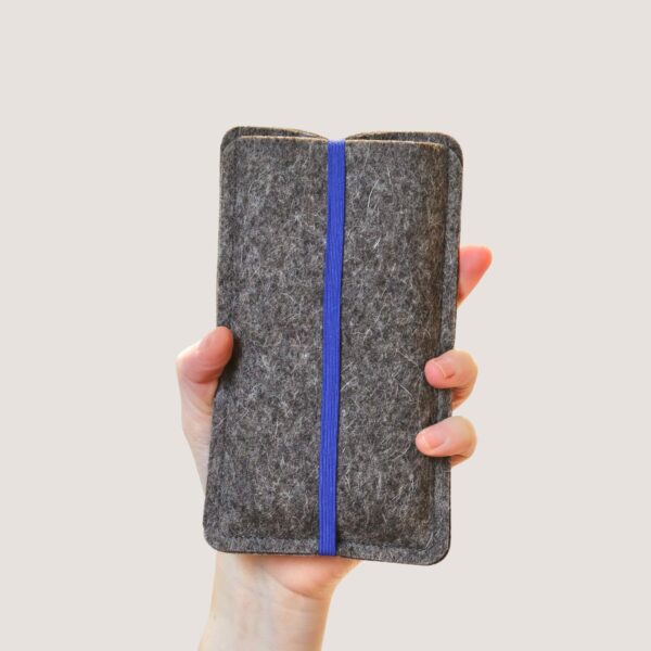 Handytasche Filz blaues Band