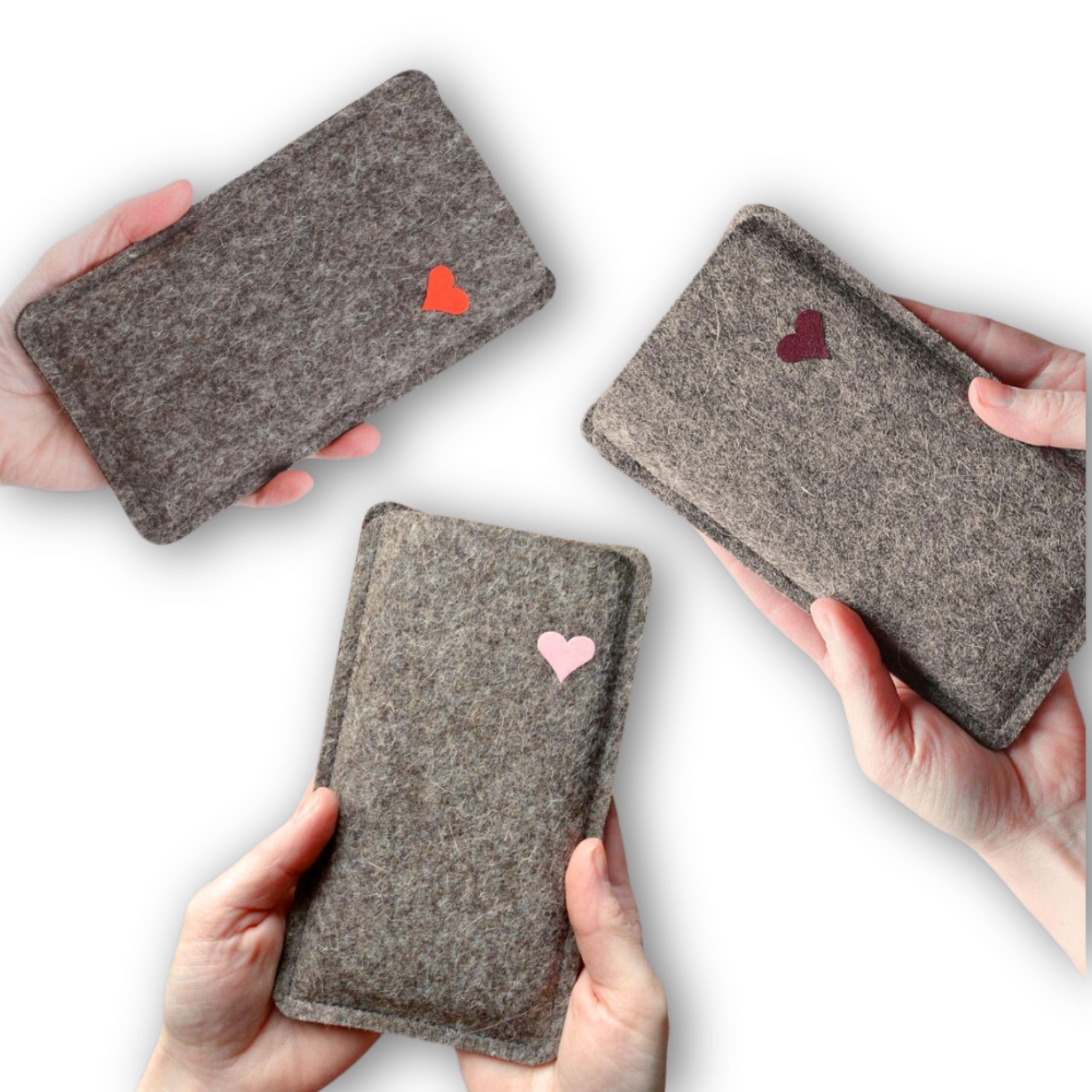 Filz Handytaschen mit Herz