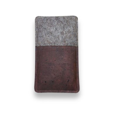 Handytasche aus Filz und braunem Kork, für Fairphone 5