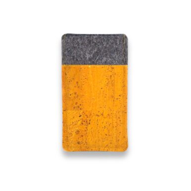 Handyhülle Filz und Kork, senfgelb, für Fairphone 5
