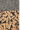 Handyhülle aus grauen Filz mit Kork und Kaffee, Detailansicht