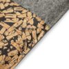 Handyhülle aus grauen Filz mit Kork und Kaffee, Detailansicht