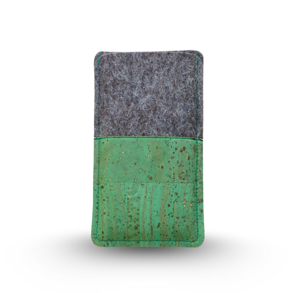 Handytasche Kork und Filz, grün