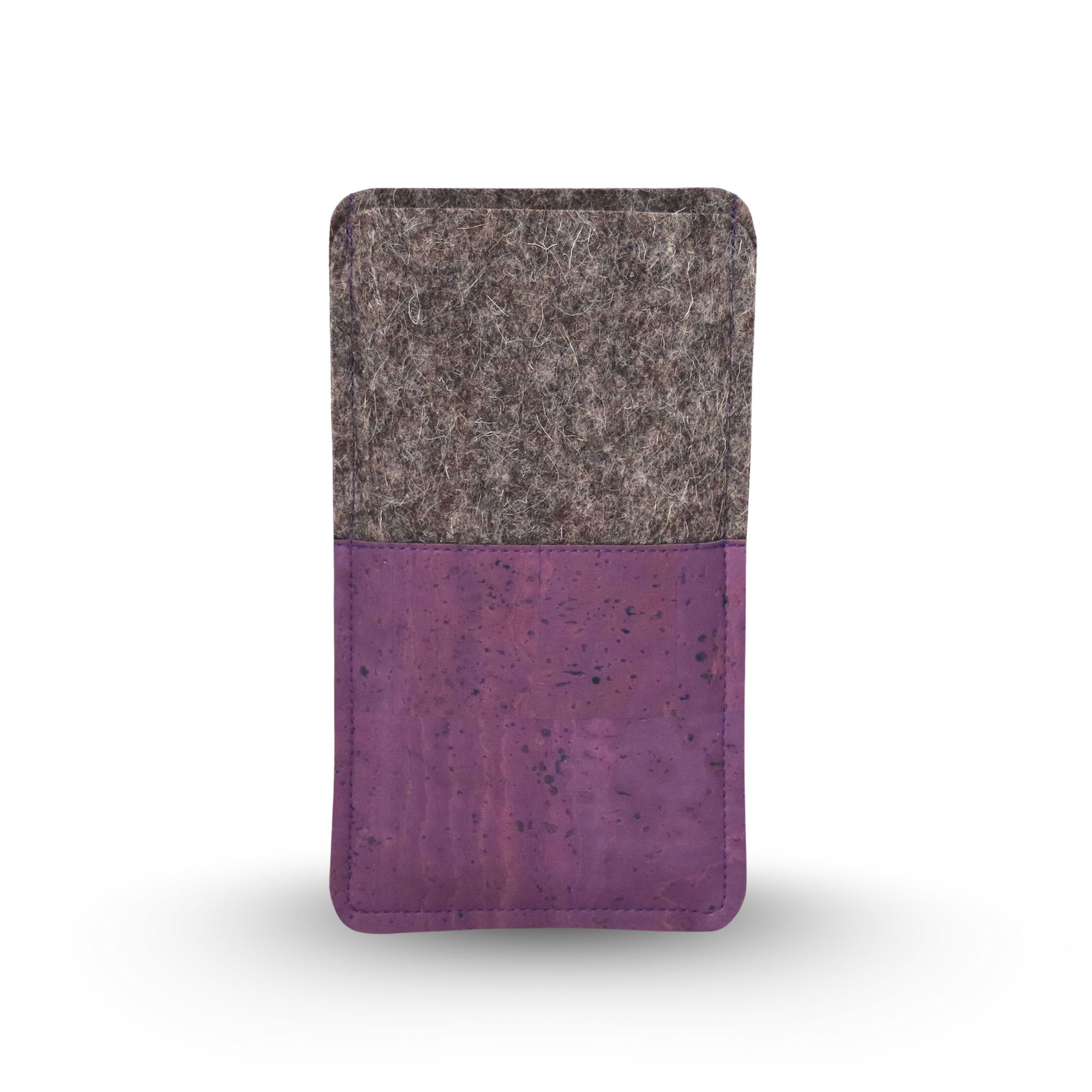 Lila Handytasche aus Kork und Filz