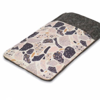 Handytasche aus Filz und Kork, Terrazzo-Muster, verschiedene Handymodelle – Bild 8