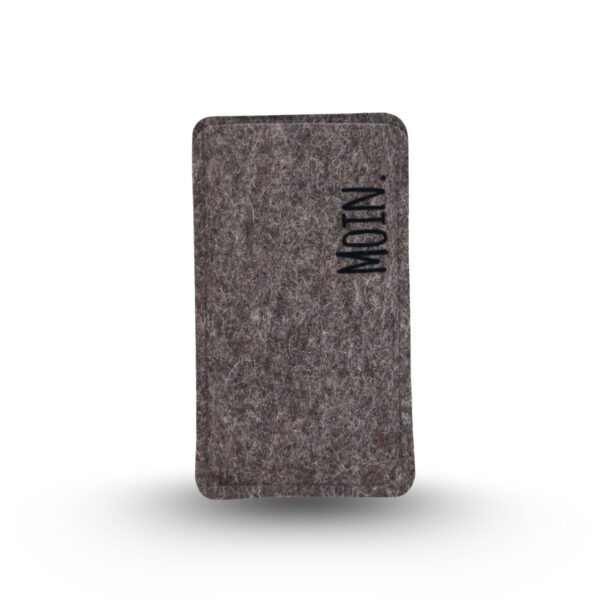 Filz Handyhülle mit aufgelocktem Text "MOIN."