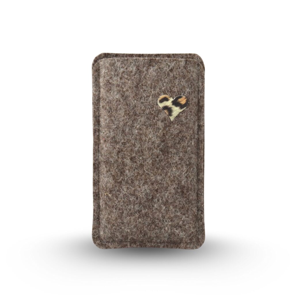Filz Handytasche mit Leo-Herz