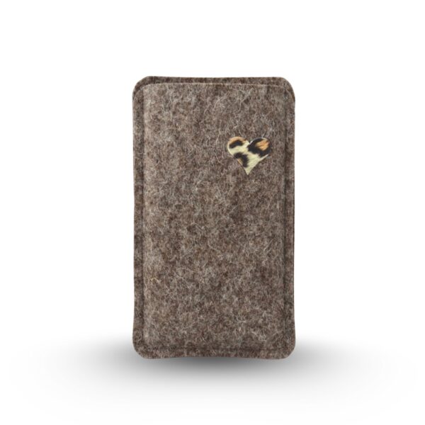 Filz Handytasche mit Leo-Herz