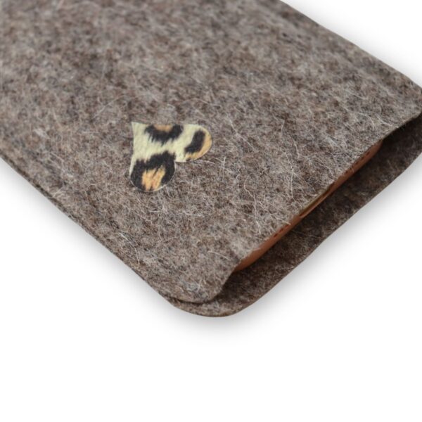 Filz Handytasche mit Leo-Herz