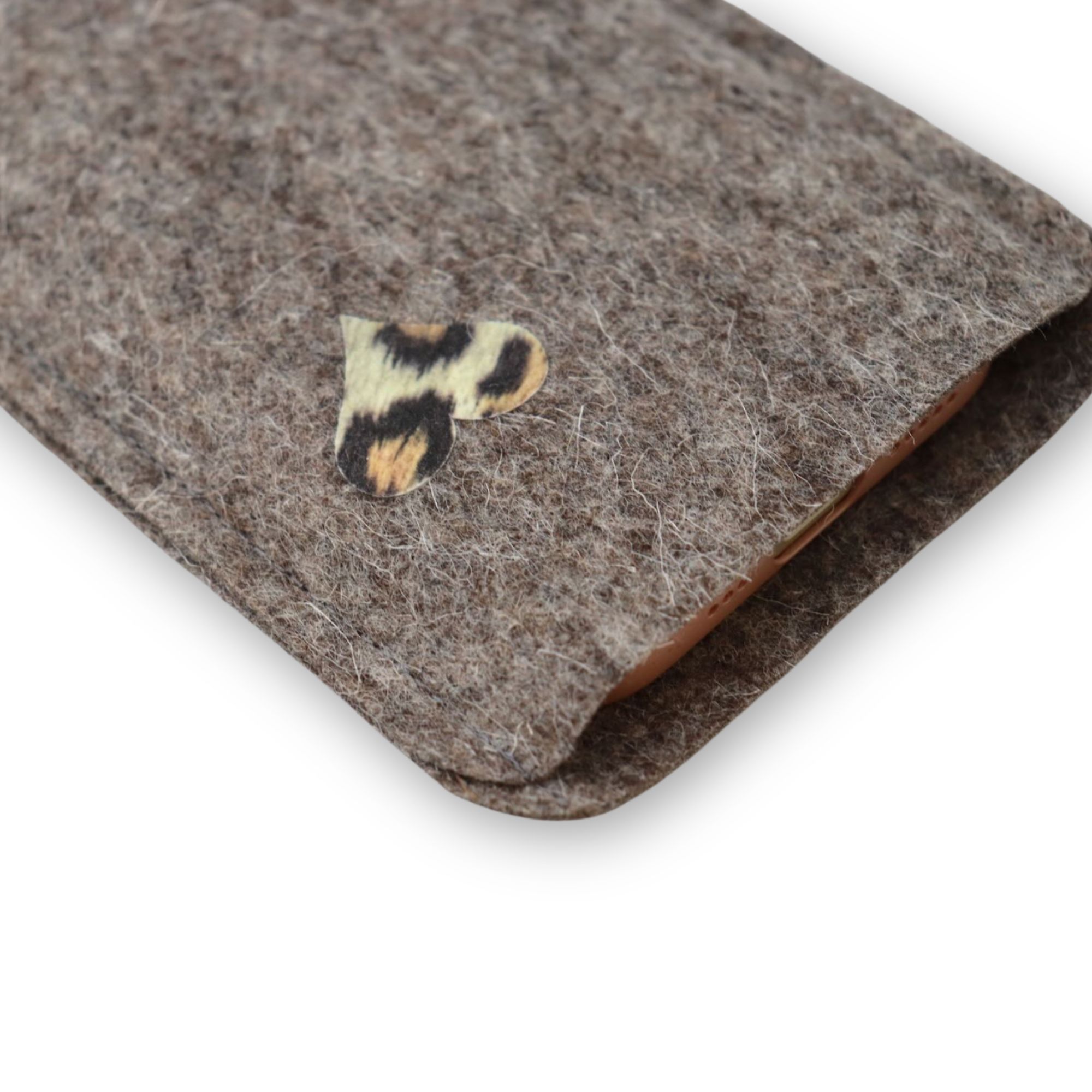 Filz Handytasche mit Leo-Herz