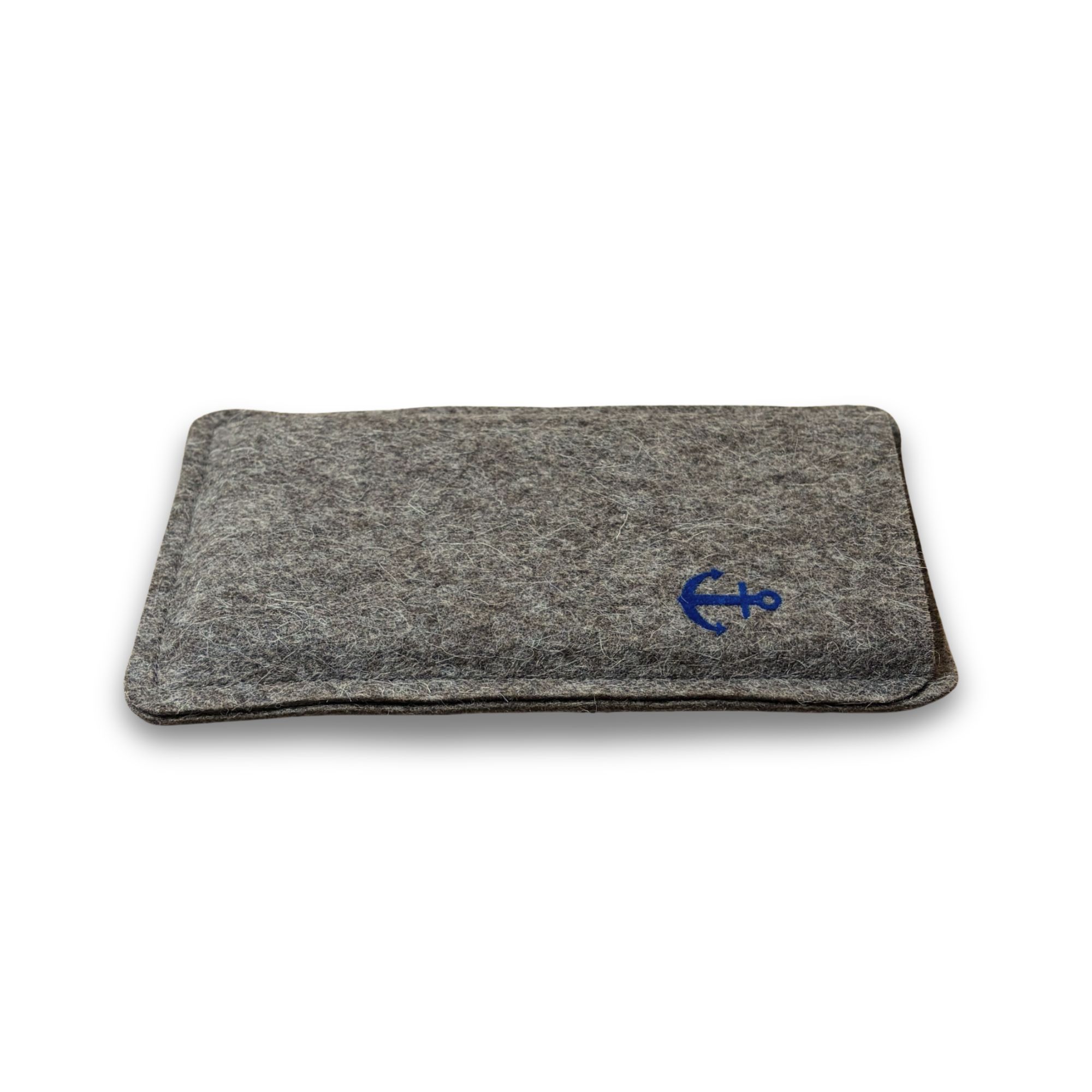 Filz Handytasche aus Wollfilz mit kleinem Anker