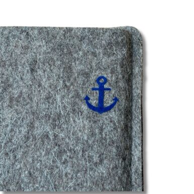 Filz Handytasche aus Wollfilz mit kleinem Anker