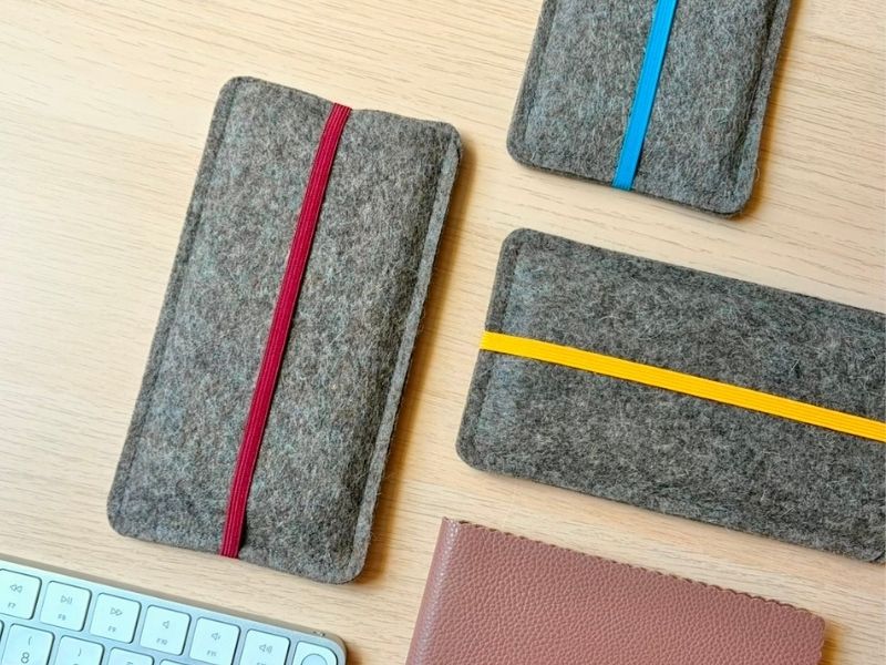 Die Kunst der Einfachheit: Handyhüllen aus Filz mit Charakter 5 Filz Handytasche mit Gummiband