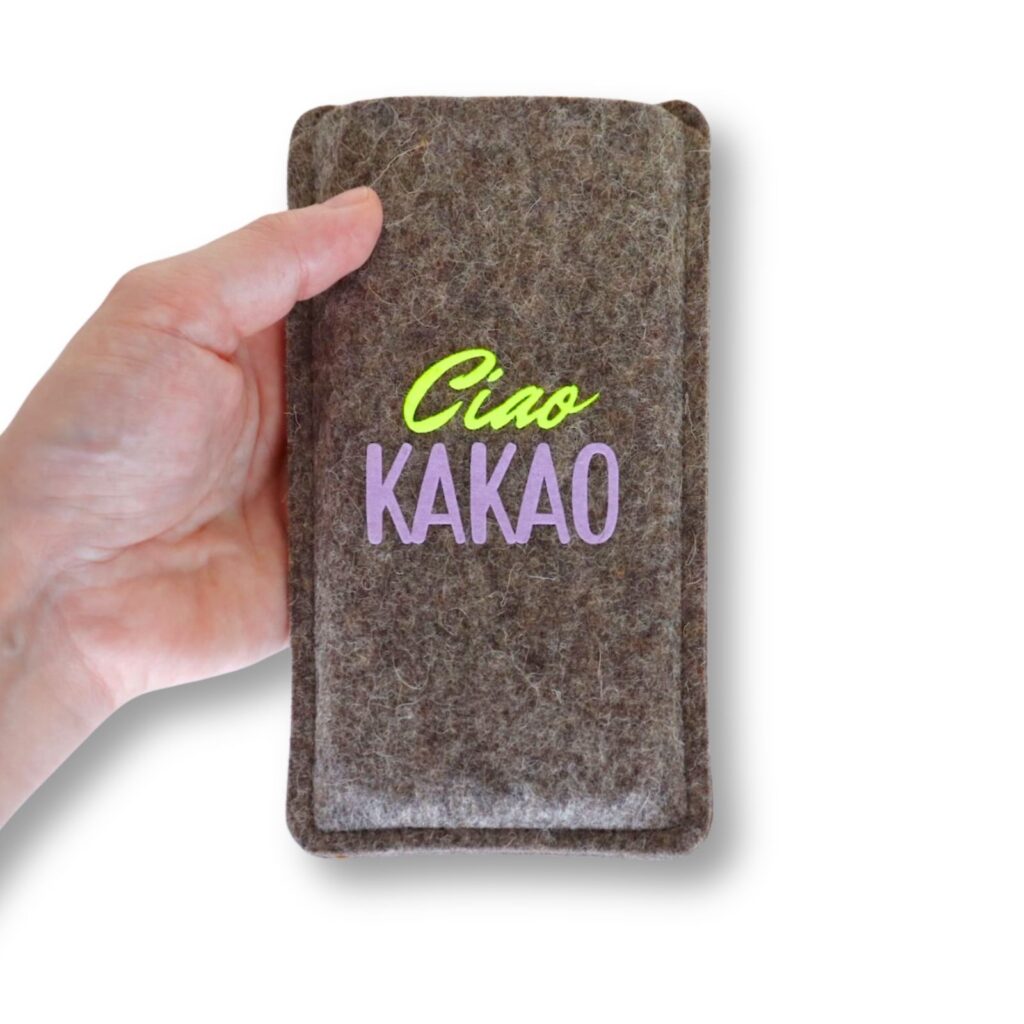Handytasche Filz mit Print Ciao Kakao