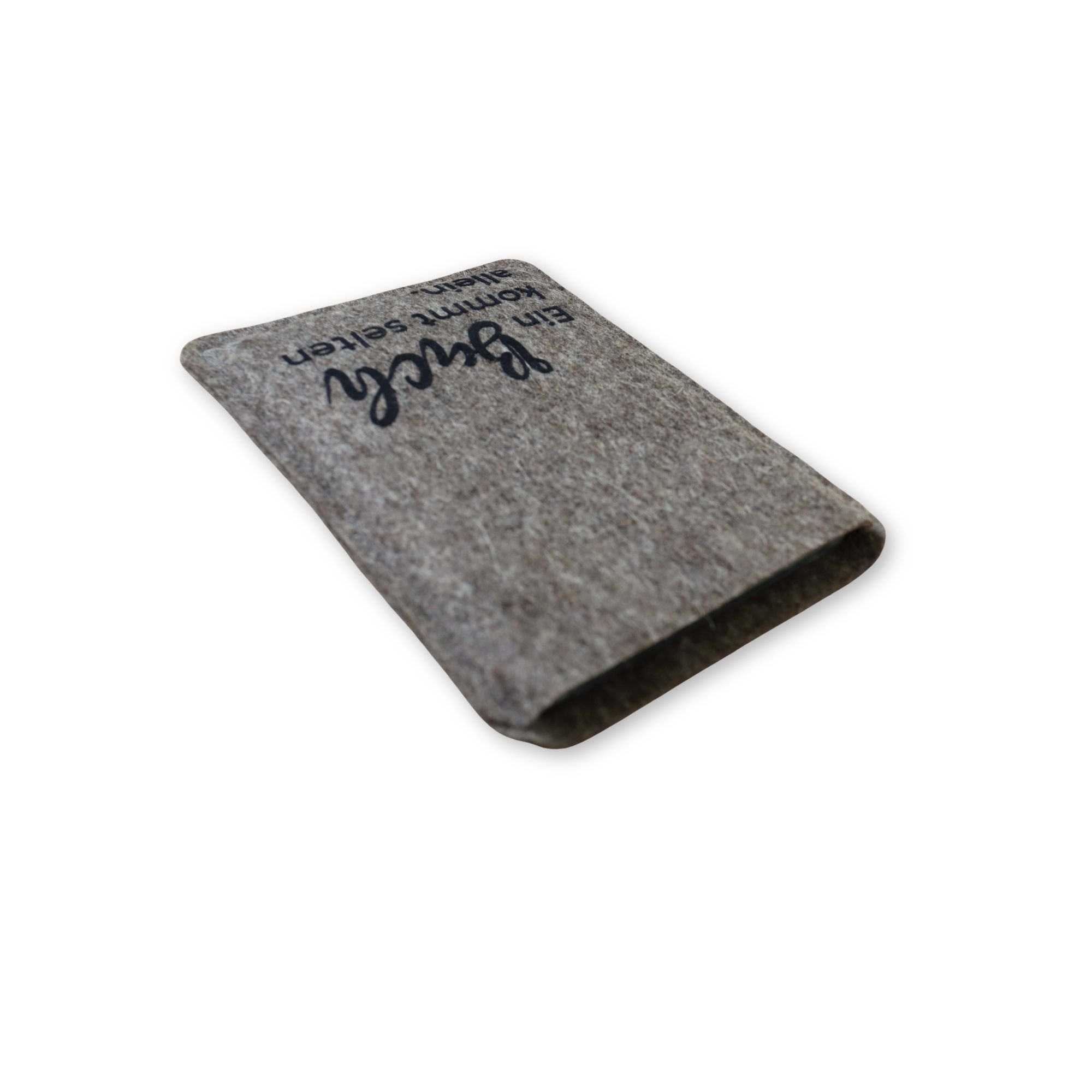 Ereader Hülle aus Filz mit Print "Ein Buch kommt selten allein."